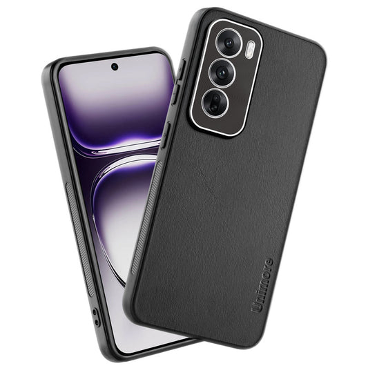 Unimore Leather Hard Case with Shiny Camera Protection For Oppo Reno 12 5G