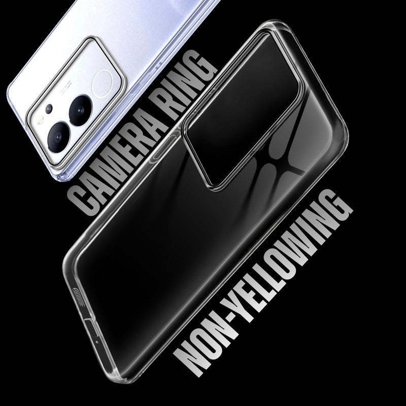 Crystal Shield Hard Case with Anti-Yellowing and Colorful Camera Guard for Vivo V29 5G