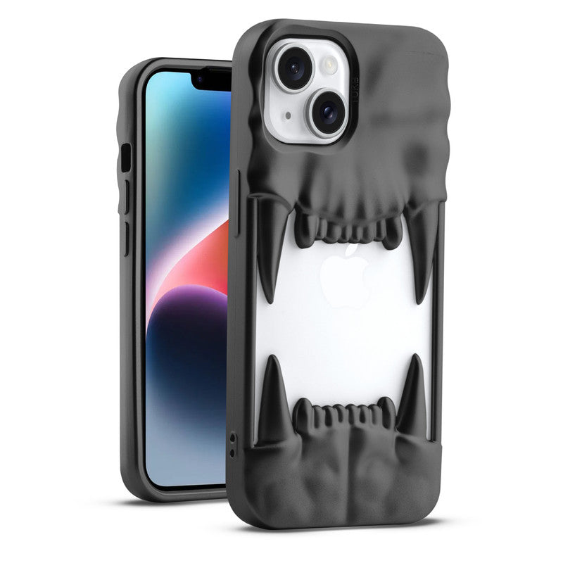 3D Tiger Fang Back Case for Apple iPhone 14, A Wild and Fearless Vibe
