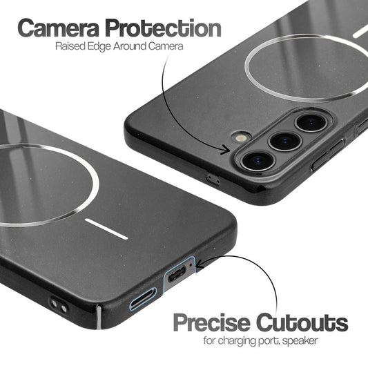 Smooth & Shiny Glossy Hard Back Cover Case For Samsung S25 5G With Magsafe Support