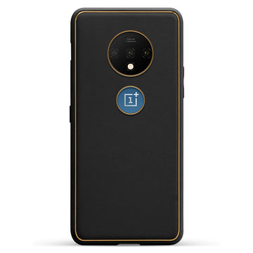 Electroplated Frame Leather Back Cover for OnePlus 7T