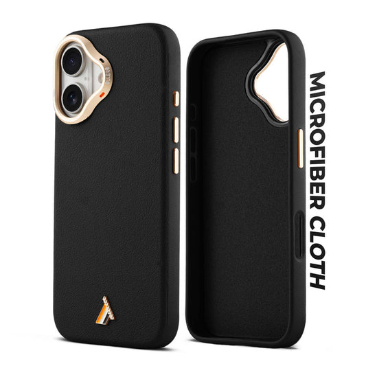 Exclusive Hard Back Case for Apple iPhone 16 with Leather Textured Finish, Matte finish Buttons and Soft Inner Fabric