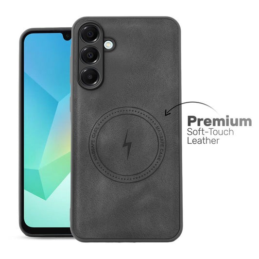 Refined PU Leather Case for Samsung A16 5G , with Support for MagSafe & Wireless Accessories