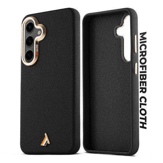 Exclusive Hard Back Case for Samsung S24 5G with Leather Textured Finish, Matte finish Buttons and Soft Inner Fabric