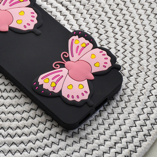 3D Vibrant Butterfly Silicone Phone Case For Redmi 12C