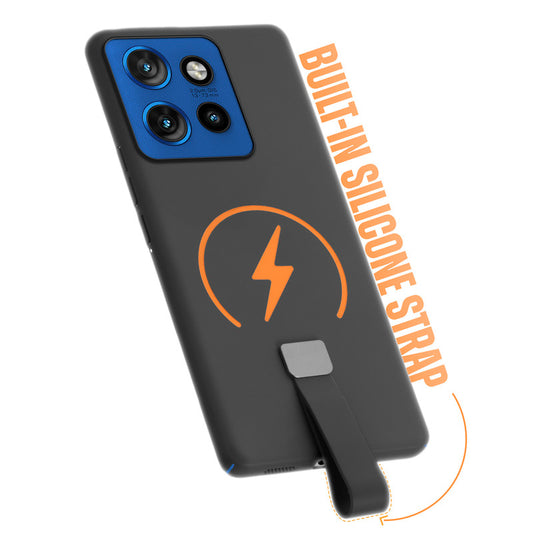 Compact and Stylish Silicon Finish Hard Cover For Motorola Moto Edge 50 Neo 5G with Integrated Grip Strap & MagSafe Charging Support