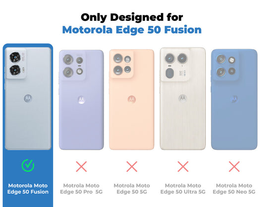 Crystal Clear Premium Case with Shiny Colorful Edges and Precise Cutouts for Motorola Moto Edge 50 Fusion 5G