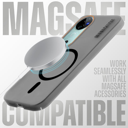 Elegant Colorful Frosted Matte Back With MagSafe Support Back Case For Vivo V40 5G