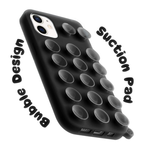 Glossy Colorful Liquid Silicone Comfort Grip Suction Case for Apple iPhone 11 with Soft Touch Matte Finish & Built in Suction Pads