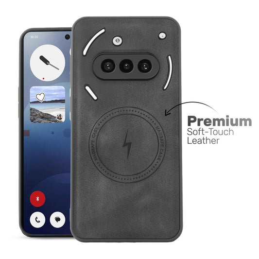Refined PU Leather Case for Nothing Phone 3A 5G , with Support for MagSafe & Wireless Accessories