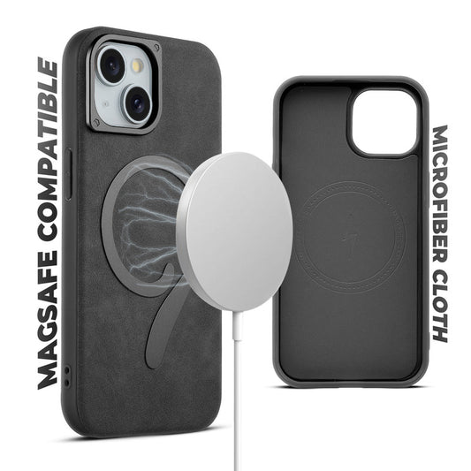 Prime Leather Wireless Charging Compatible Case for Apple iPhone 15