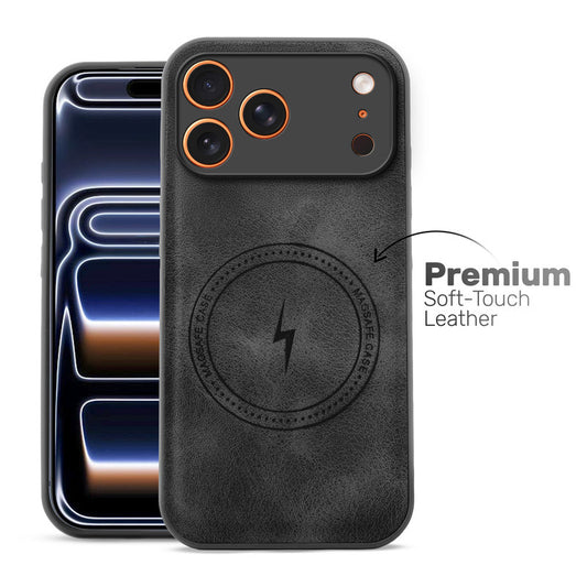 Refined PU Leather Case for Apple iPhone 17 Pro , with Support for MagSafe & Wireless Accessories