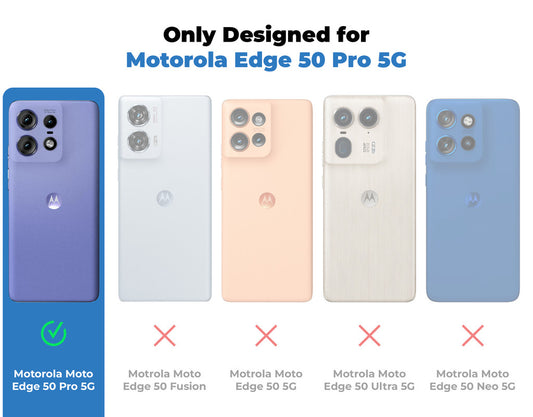 Crystal Clear Premium Case with Shiny Colorful Edges and Precise Cutouts for Motorola Moto Edge 50 Pro 5G