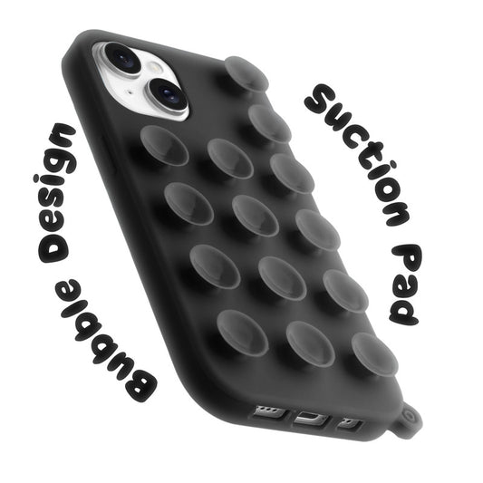 Glossy Colorful Liquid Silicone Comfort Grip Suction Case for Apple iPhone 14 with Soft Touch Matte Finish & Built in Suction Pads