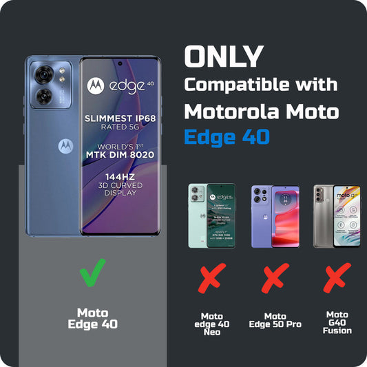 Crystal Clear Premium Shiny Edges Hard Back Case For Motorola Moto Edge 40 5G