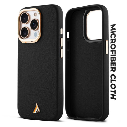 Exclusive Hard Back Case for Apple iPhone 15 Pro Max with Leather Textured Finish, Matte finish Buttons and Soft Inner Fabric
