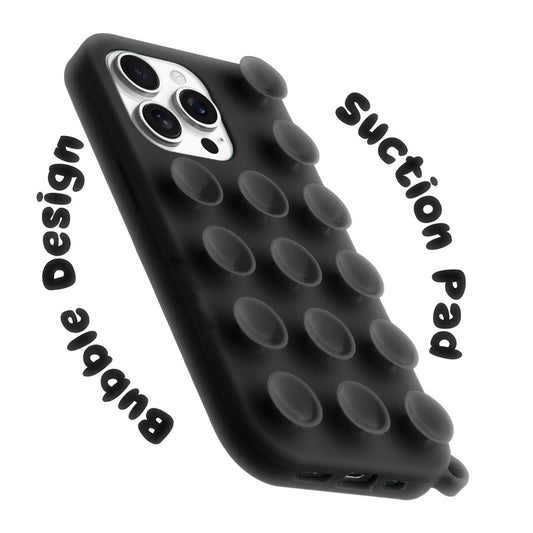 Glossy Colorful Liquid Silicone Comfort Grip Suction Case for Apple iPhone 14 Pro with Soft Touch Matte Finish & Built in Suction Pads