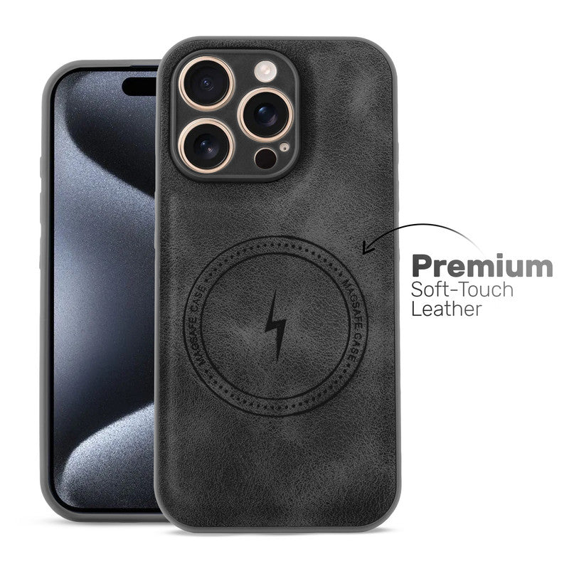 Refined PU Leather Case for Apple iPhone 15 Pro