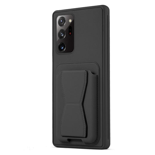 All in One Premium Leather Back Cover for Samsung Note 20 Ultra 5G with Card Slot & Foldable Grip Holder
