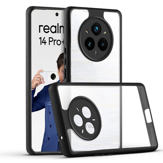 Premium Silicon Coloured Soft Framed Case with Clear Back Cover For Realme 14 Pro Plus 5G