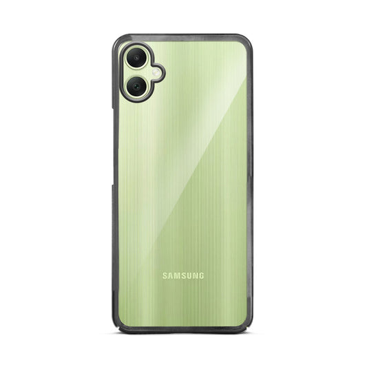 Crystal Clear Transparent Premium Shiny colorful Edges Hard Back Case For Samsung A06 5G