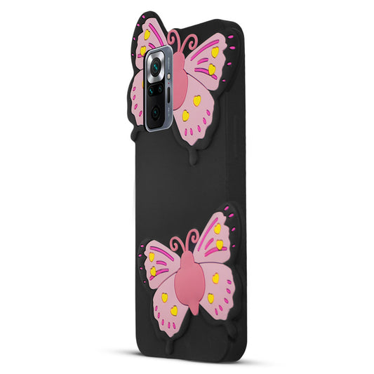 3D Vibrant Butterfly Silicone Phone Case For Redmi Note 10 Pro
