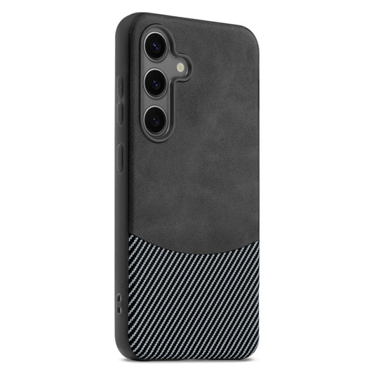 Modern Hybrid PU Leather With Checks Design Back Case For Samsung S24 FE 5G with Sophisticated Style