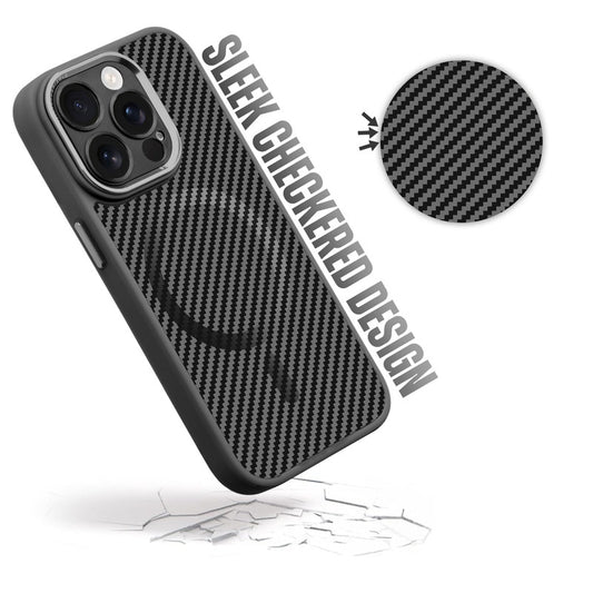 Premium Tech Weave Design With MagSafe Compatible Back Case For Apple iPhone 15 Pro Max
