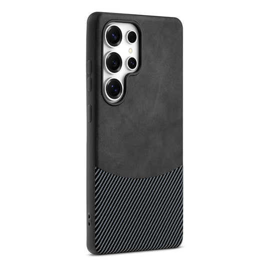 Modern Hybrid PU Leather With Checks Design Back Case For Samsung S23 Ultra 5G with Sophisticated Style