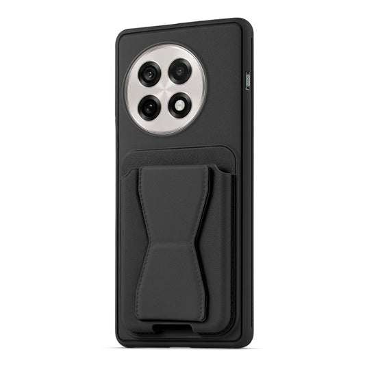 All in One Premium Leather Back Cover for Oneplus 13R 5G with Card Slot & Foldable Grip Holder