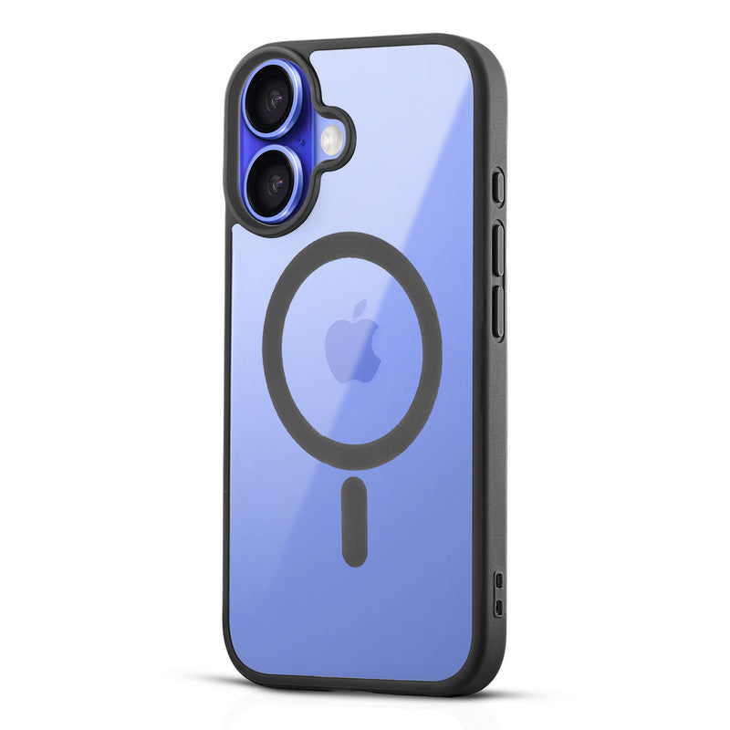 Wireless Charging Support Compatible Transparent Back with Soft Silicone Edge Back Cover For Apple iPhone 16 Plus