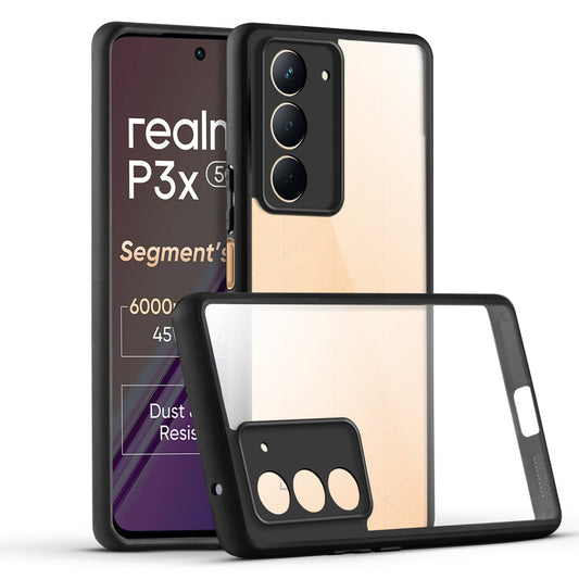 Colored Soft Frame Clear Back Case For Realme P3x 5G