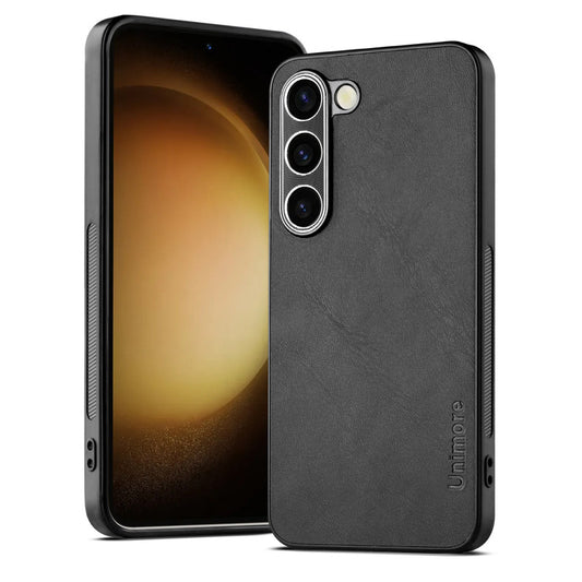Unimore Leather Hard Case with Shiny Camera Protection For Samsung S23 5G