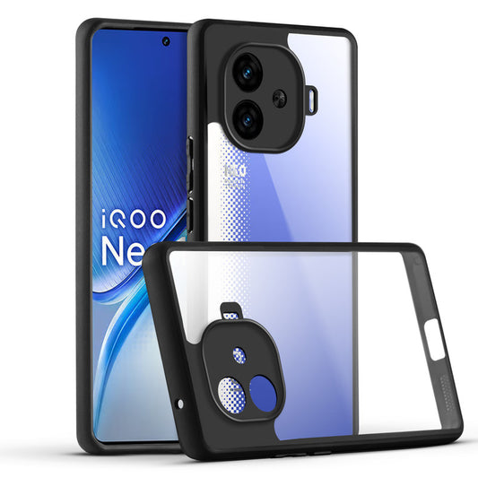 Premium Silicon Coloured Soft Framed Case with Clear Back Cover For iQOO Neo 10R 5G