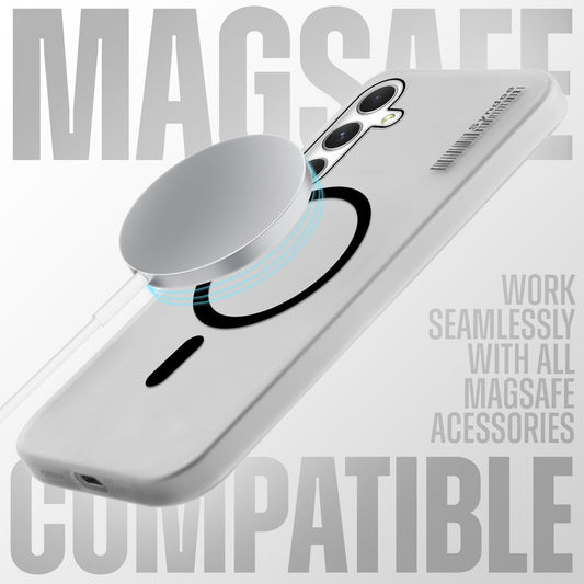 New Elegant Frosted Matte Slim Back With MagSafe Support Back Case For Samsung S25 Plus 5G
