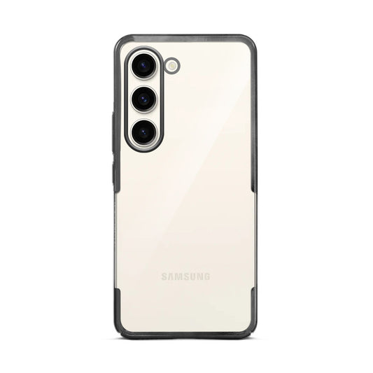 Crystal Clear Premium Case with Shiny Colorful Edges and Precise Cutouts for Samsung S23 5G
