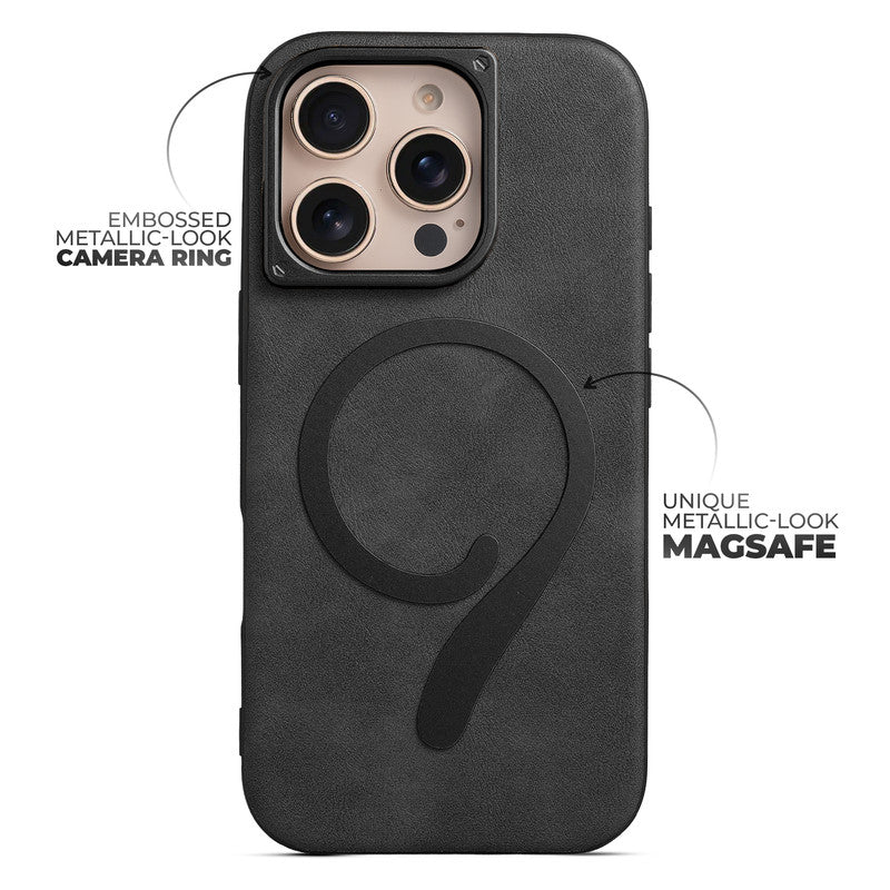 Prime Leather Wireless Charging Compatible Case for Apple iPhone 16 Pro