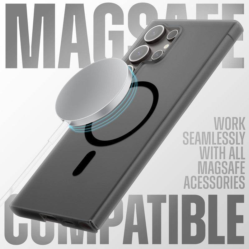 Slim Matte Wireless Charging Support Back Case for Samsung S24 Ultra 5G