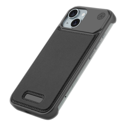 Elegant Designed Metallic Finish Leather Bracket Case For Apple iPhone 15