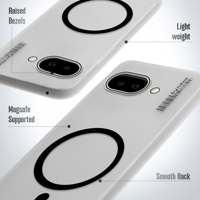 Frosted Sleek Matte Wireless Charging Support Back Cover Case for Google Pixel 9A 5G With Raised Camera Protection