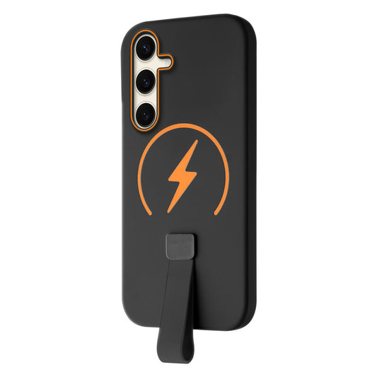 Compact and Stylish Silicon Finish Hard Cover For Samsung S24 5G with Integrated Grip Strap & MagSafe Charging Support