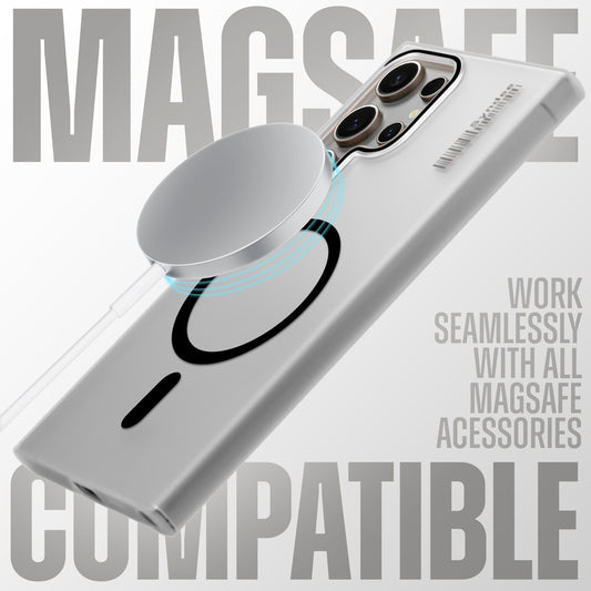 New Elegant Frosted Matte Slim Back With MagSafe Support Back Case For Samsung S24 Ultra 5G