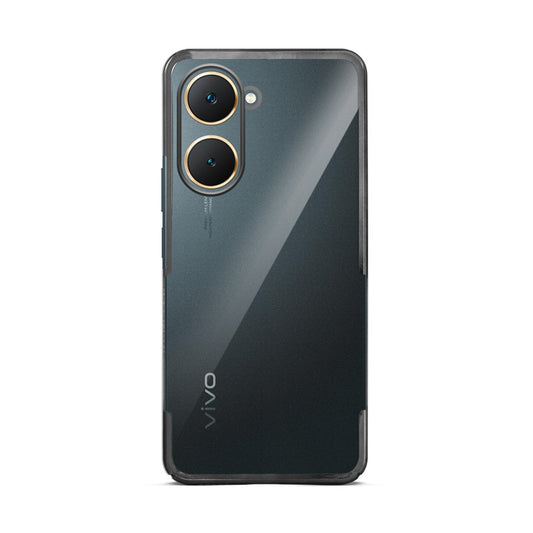 Crystal Clear Premium Case with Shiny Colorful Edges and Precise Cutouts for Vivo Y18