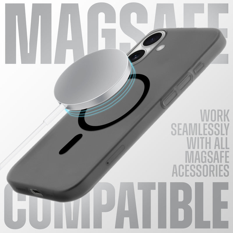 Frosted Slim Wireless Charging Support Case For Apple iPhone 16 Plus