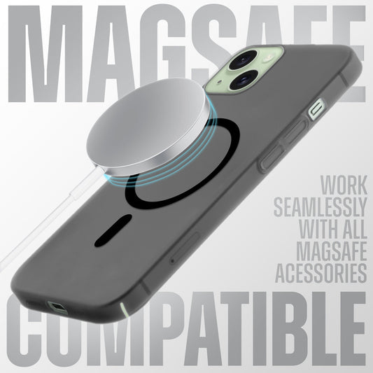 Sleek Frosted Matte Hard Back With MagSafe Compatible Back Case for  Apple iPhone 15