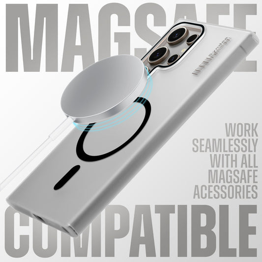 New Elegant Frosted Matte Slim Back With MagSafe Support Back Case For Samsung S22 Ultra 5G