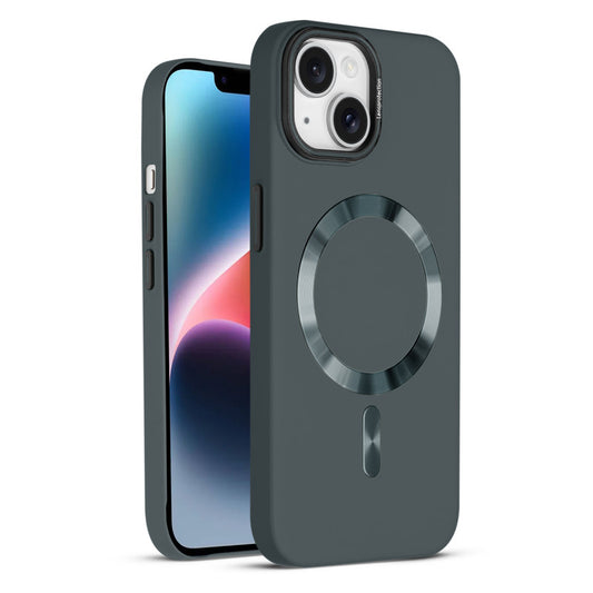 Smooth Silicone Finish Hard Back MagSafe Compatible Case for Apple iPhone 14 With Camera Protection