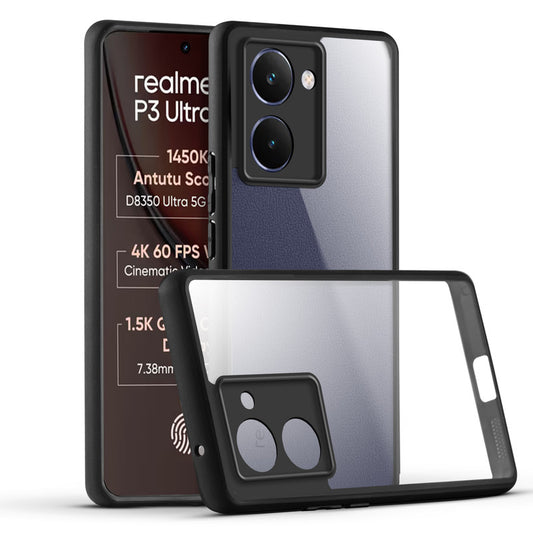 Premium Silicon Coloured Soft Framed Case with Clear Back Cover For Realme P3 Ultra 5G