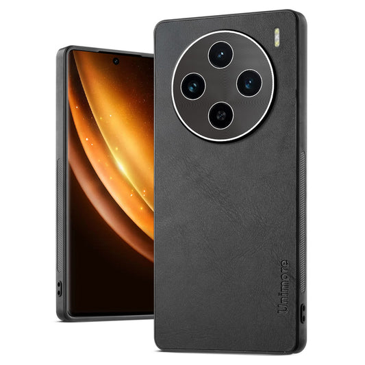 Unimore Leather Hard Case with Shiny Camera Protection For Vivo X100 5G