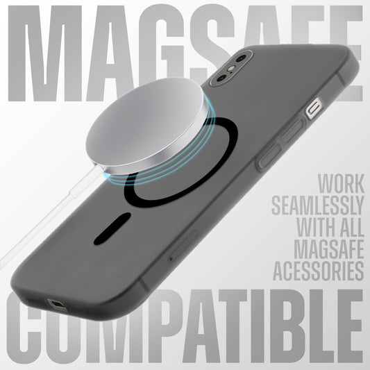 Sleek Frosted Matte Hard Back Cover With MagSafe Compatible Back Case for Apple iPhone XS Max